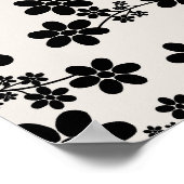 Poster Fleur Cerise 12 Beige Et Noir (Coin)