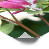 Poster Fleur coeur à saignement rose unique (Coin)