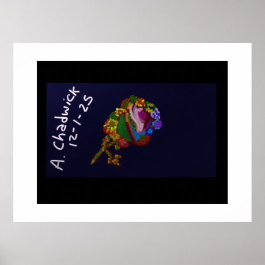 Poster Fleur colorée arc-en-ciel (Devant)