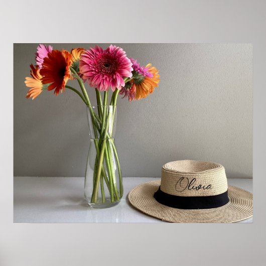 Poster Fleur colorée de la joyeuse Gerbera (Devant)