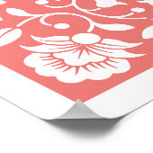 Poster Fleur corail et couleur blanche (Coin)