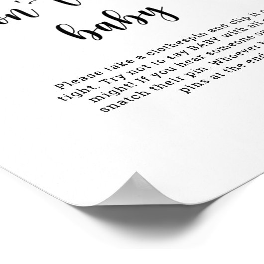 Poster Fleur d'abeille - Ne pas dire bébé (Coin)