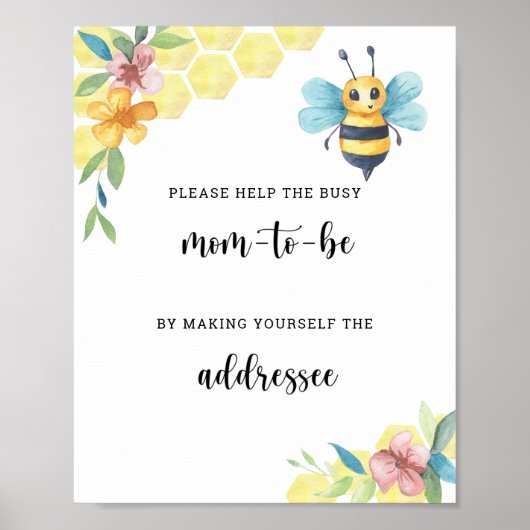 Poster Fleur d'abeilles - Aidez la maman à être occupée (Devant)