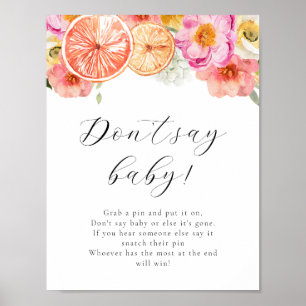 Poster Fleur d'agrumes rose Ne pas dire Jeu de bébé Signé