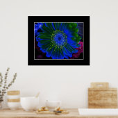 Poster Fleur Dahlia Bleu Abstrait (Cuisine)