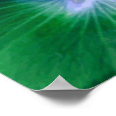 Poster Fleur d'Alcea Impressionnant Vert Imprimé (Coin)