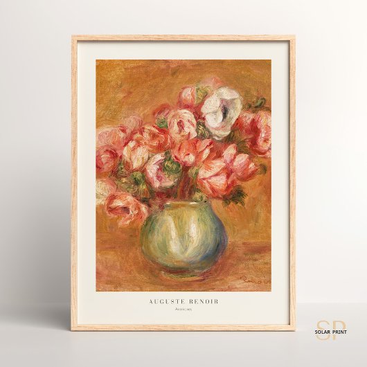 Poster Fleur d'anémones dans un Vase Auguste Renoir