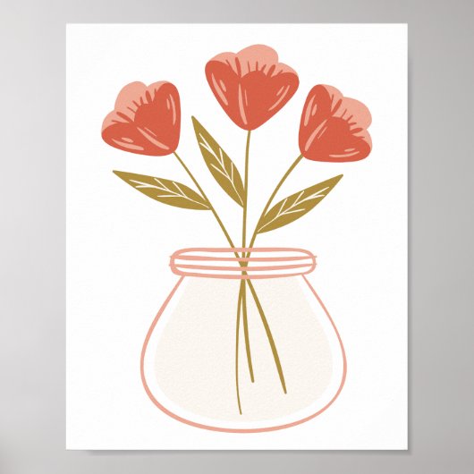 Poster Fleur dans un vase pour la pleine conscience (Devant)