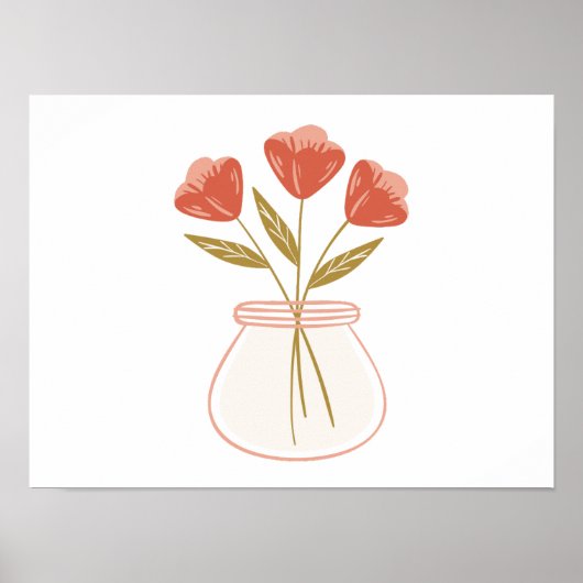 Poster Fleur dans un vase pour la pleine conscience (Devant)