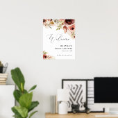 Poster Fleur d'aquarelle d'automne Fleur d'automne pêche (Bureau à domicile)