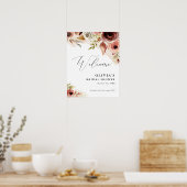 Poster Fleur d'aquarelle d'automne Fleur d'automne pêche (Cuisine)