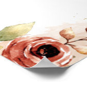 Poster Fleur d'aquarelle d'automne Fleur d'automne pêche (Coin)