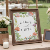 Poster Fleur d'aquarelle Jardin Cartes de douche et cadea