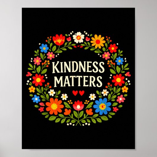 Poster Fleur d'art de message positif de gentillesse insp (Devant)