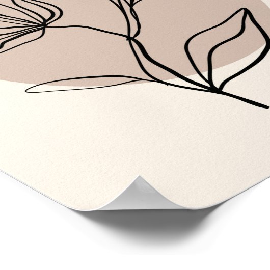 Poster Fleur d'art moderne Abstrait Line (Coin)