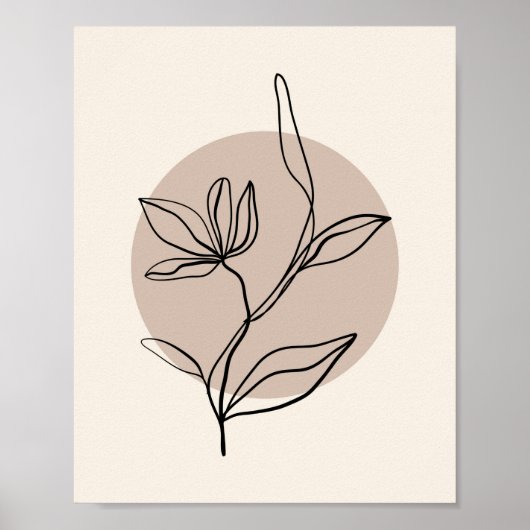 Poster Fleur d'art moderne Abstrait Line (Devant)