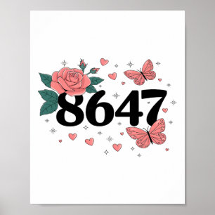 Poster Fleur d'art rétro anti-Trump Président