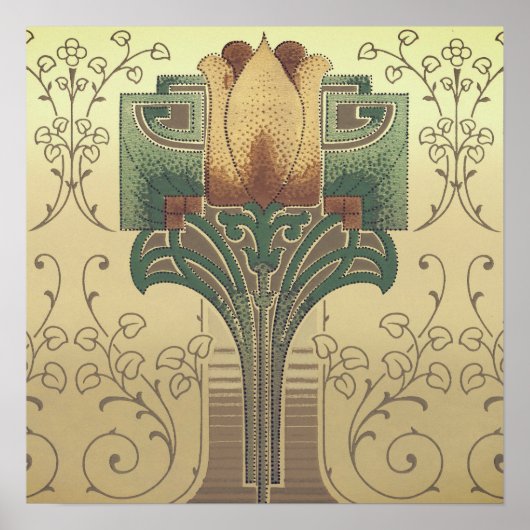 Poster Fleur d'artisanat victorien (Devant)