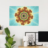 Poster Fleur d'automne - Art fractal (Bureau à domicile)