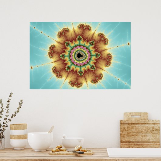 Poster Fleur d'automne - Art fractal (Cuisine)