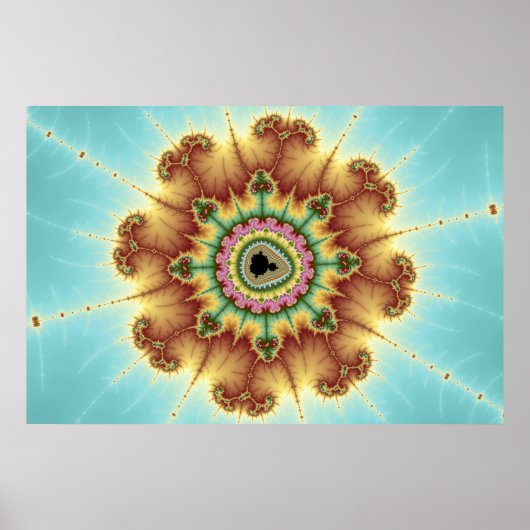 Poster Fleur d'automne - Art fractal (Devant)