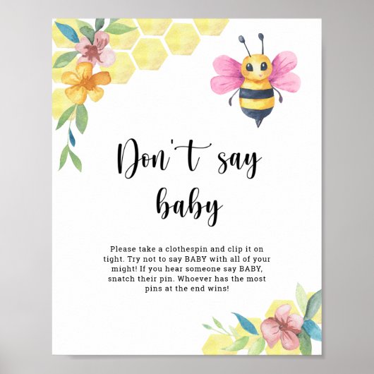 Poster Fleur de abeille - Ne dites pas bébé (Devant)