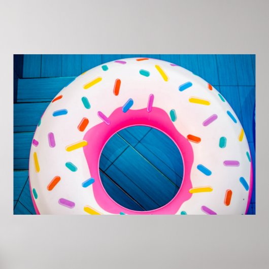 Poster Fleur de beignet jaune et rose (Devant)