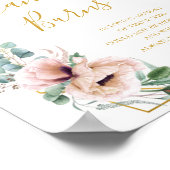 Poster Fleur de Blush Élégant | Ce Bougeoir Signé (Coin)