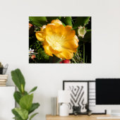 Poster Fleur de Cactus Fleurit en Orange (Bureau à domicile)
