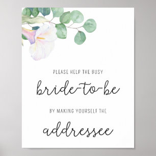 Poster Fleur de Calla - Aidez la mariée occupée Adresse P