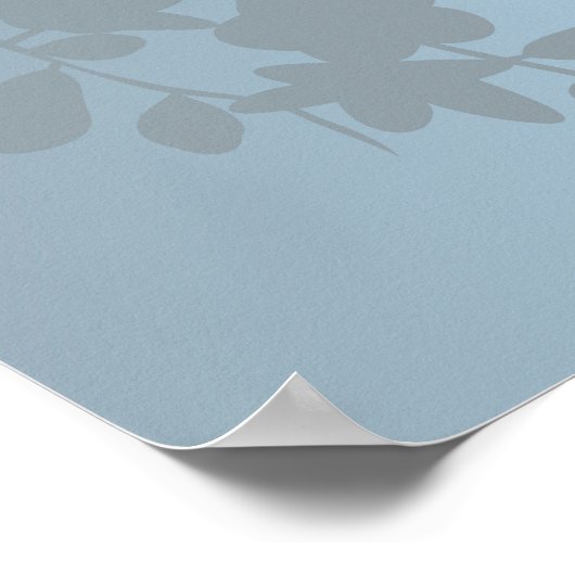 Poster Fleur de cerisier bleu rose pâle (Coin)