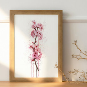 Poster Fleur de cerisier cadeau de Noël