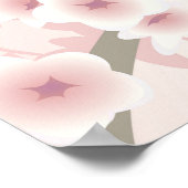 Poster Fleur de cerisier rose pâle vintage (Coin)