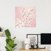 Poster Fleur de cerisier rose pâle vintage (Bureau à domicile)