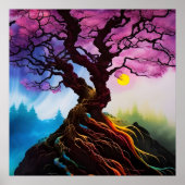 Poster Fleur de cerisiers Arbre de vie (Devant)