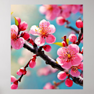 Poster Fleur de cerisiers en fleurs au printemps