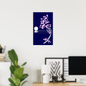 Poster Fleur de cerisiers (Sakura) la nuit Imprimer (Bureau à domicile)