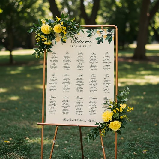 Poster Fleur de citron Arbre Floral Élégant Mariage Jaune