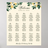 Poster Fleur de citron Arbre Floral Élégant Mariage Jaune (Devant)