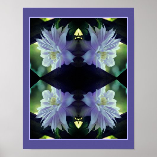 Poster Fleur de clématite lavande sur treillis Art de la  (Devant)