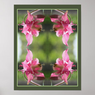Poster Fleur de colonne rose - Fermer Abstrait