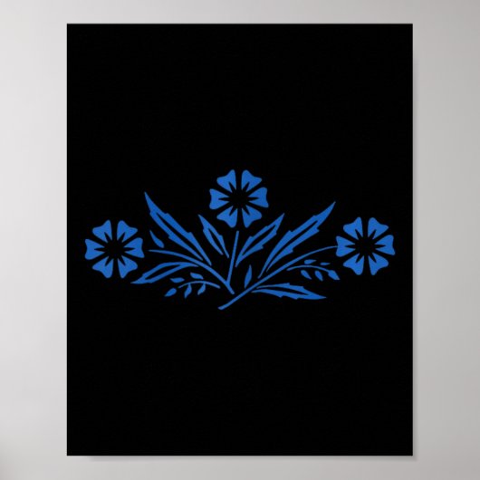 Poster Fleur de Corne bleu (Devant)