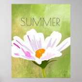 Poster Fleur de Cosmos blanc été (Devant)