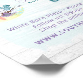 Poster Fleur de coton du Sud et bois rustique de campagne (Coin)