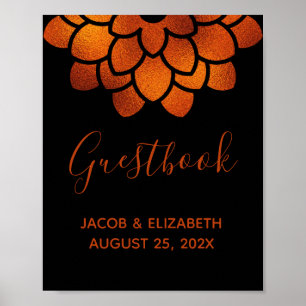 Poster Fleur de cuivre dramatique sur panneau Mariage noi