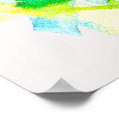 Poster Fleur de cyclamen rose Aquarelle abstraite (Coin)