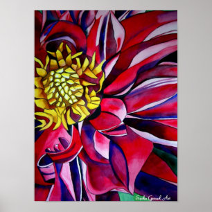Poster Fleur de Dahlia art abstrait