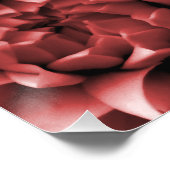 Poster Fleur de dahlia de monotone rouge vif (Coin)