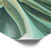 Poster Fleur de fantasy abstraite moderne turquoise blé (Coin)