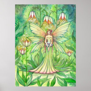 Poster Fleur de Fée de Jardin Illuminé Fantaisie Artistiq